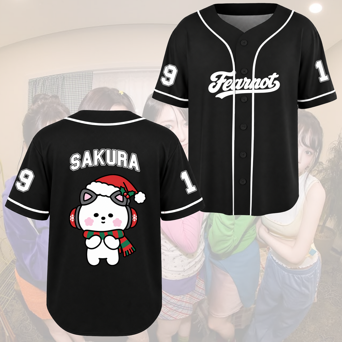 LE SSERAFIM Pureflow Tour Made My Night Pink Anime Baseball-Trikot Geschenk für Fans