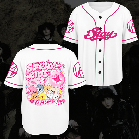 Charming Skzoo Stray Kids Forever Cute Cartoon Mascot Baseball Jersey Gift for Fans
