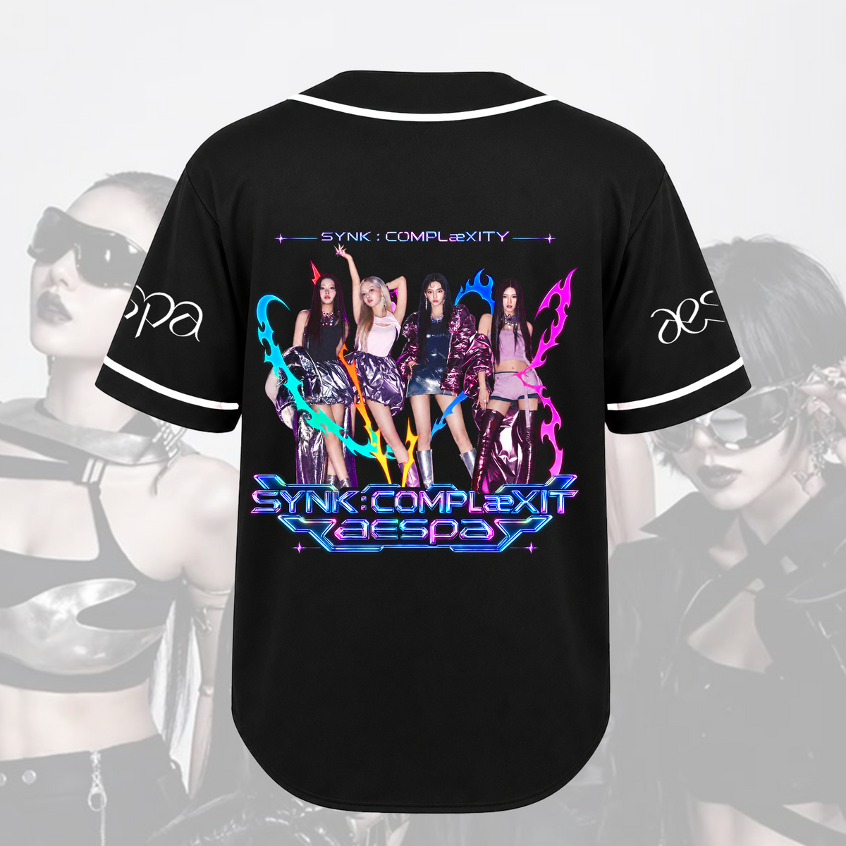 Aespa Synk Complexity Tour Vaporwave Baseballtrikot Geschenk für Fans