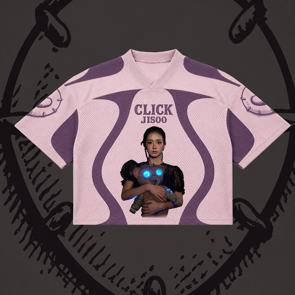 Jisoo Click Album Mixed Mesh Jersey BLACKPINK Fan-Geschenk für Blinks