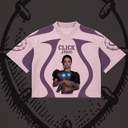 Jisoo Click Album Mixed Mesh Jersey BLACKPINK Fan-Geschenk für Blinks