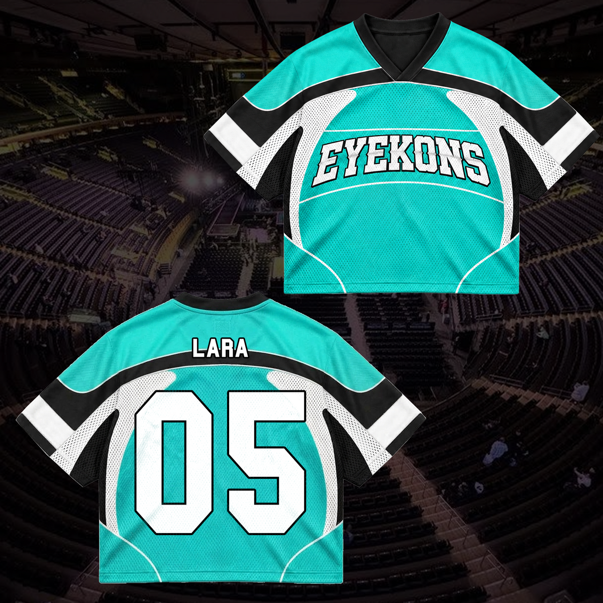 KATSEYE Wild Tour Sporty Purple Mixed Mesh Jersey für EYEKONS