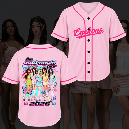 Feral The Wildworld Tour Katseye Y2K Pink Pop Baseballtrikot Geschenk für Fans