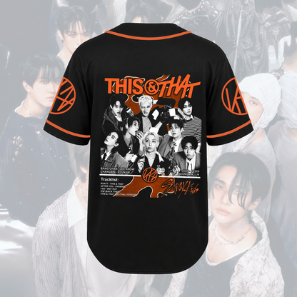 Stray Kids Album Tracklist Baseball-Jersey Orange Streetwear-Outfit Geschenk für Stay