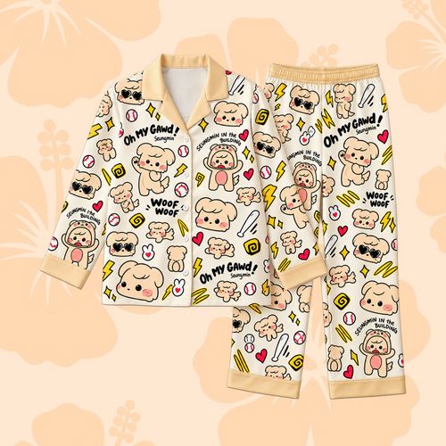 Epic Stray Kids Club Seungmin PuppyM Mascot Pastel Doodle Pajama Set For Stay