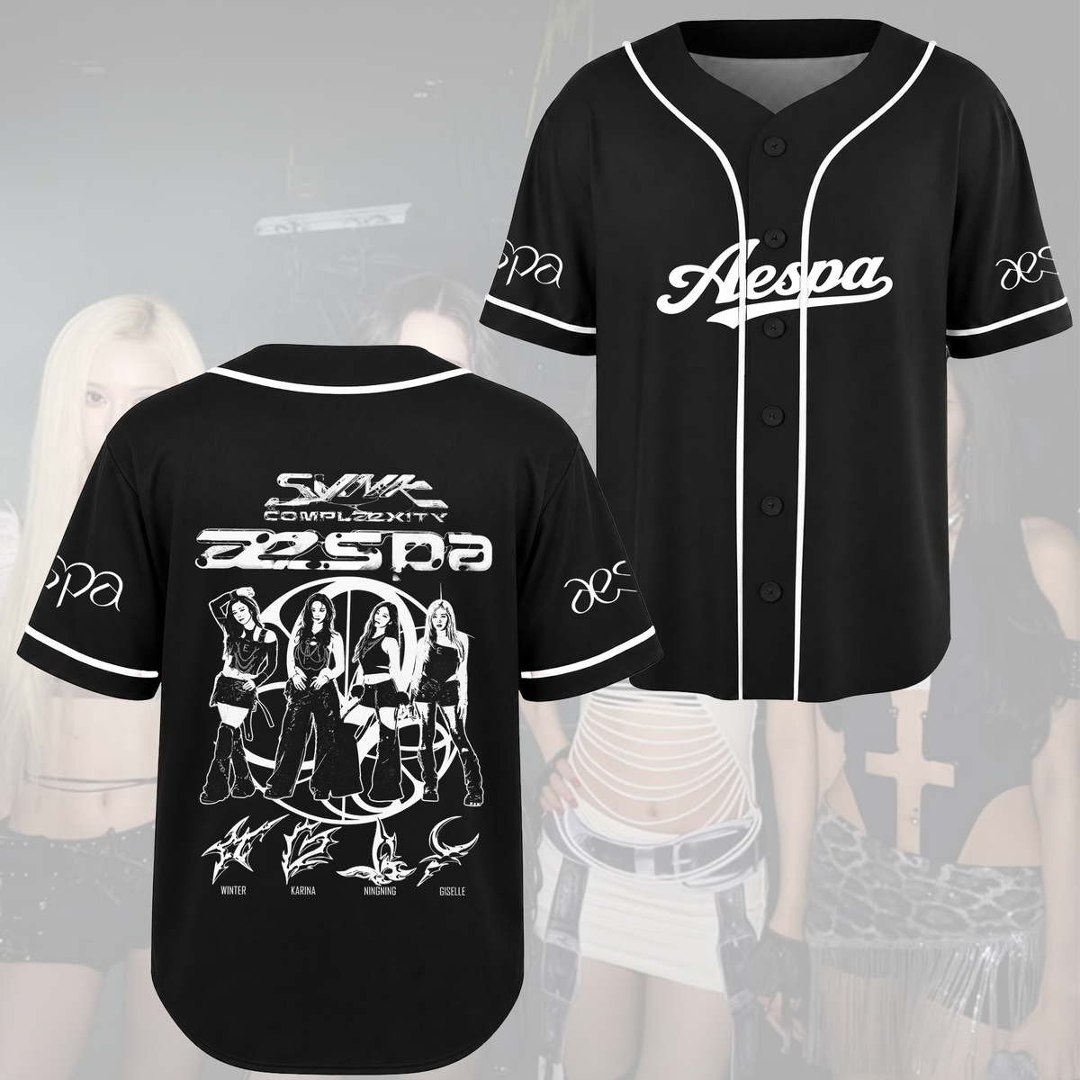 Perfektes aespa SYNK COMPLEXITY Black Tour Baseballtrikot Geschenk für Fans