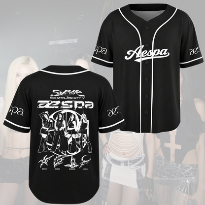 Perfektes aespa SYNK COMPLEXITY Black Tour Baseballtrikot Geschenk für Fans