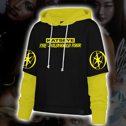Katseye The Wildworld Tour Retro Streetwear Pop-Punk Shortstop Hoodie Fan-Merchandise