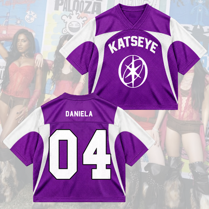 KATSEYE Wild Tour Sporty Purple Mixed Mesh Jersey für EYEKONS