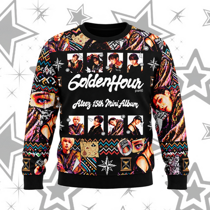 Dramatic Golden Hour Part 6 ATEEZ 15th Mini Album Ugly Sweater For Atiny