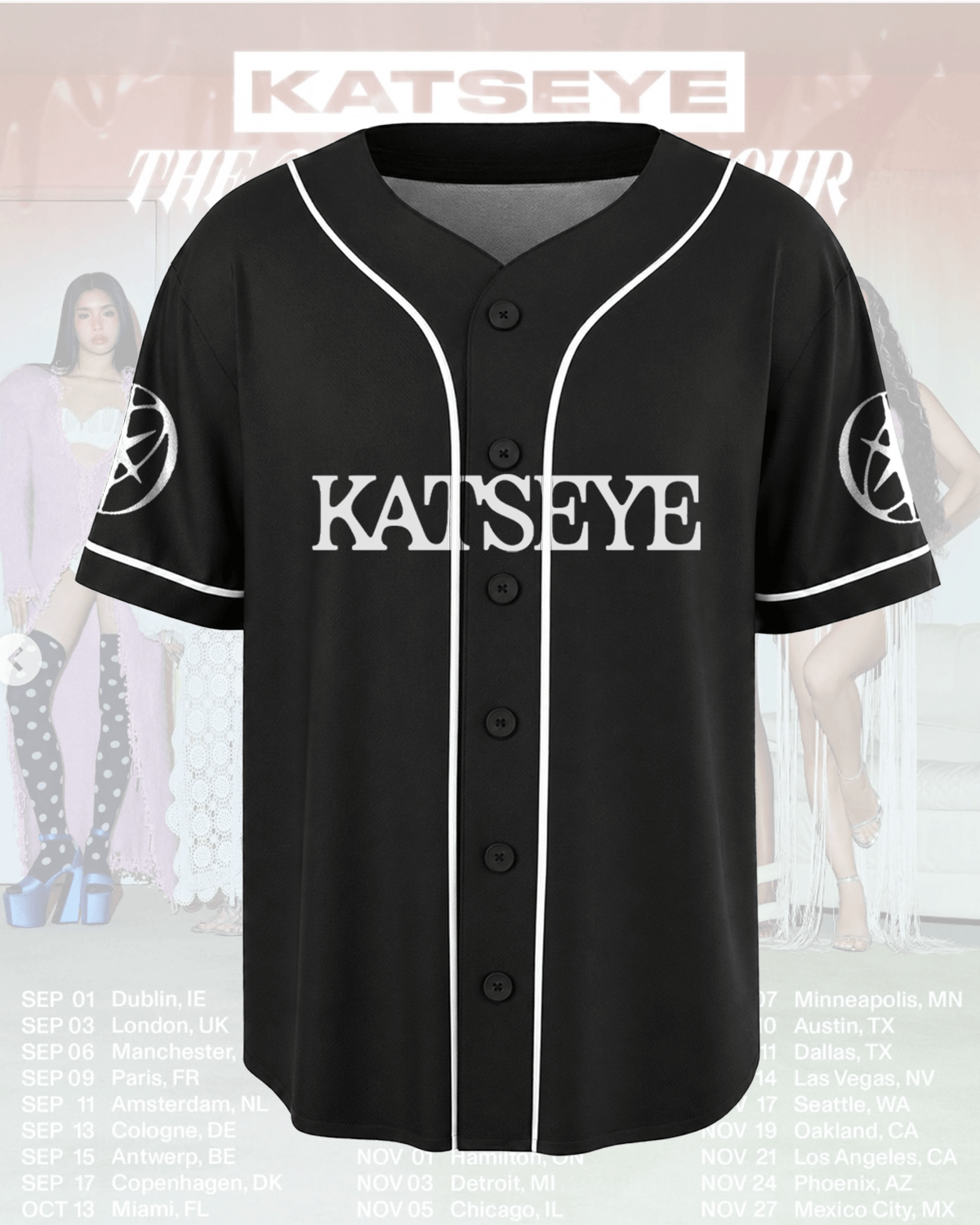 Geffen Wild Katseye The WildWorld Tour Baseball Jersey Fan Edition