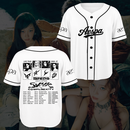 Premium aespa SYNK COMPLEXITY Tour Baseball-Jersey Lemonade Geschenk für Fans