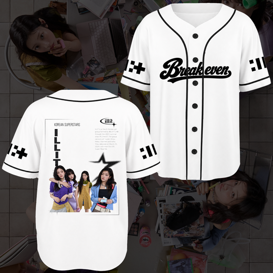 Vivid Breakeven ILLIT Club All Members  Cyber Grunge Baseball Jersey For Gllit