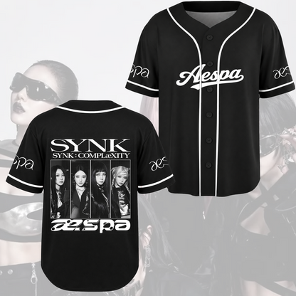 Aespa Synk Complexity Welttournee Vintage Bootleg Baseballtrikot Fan-Geschenke