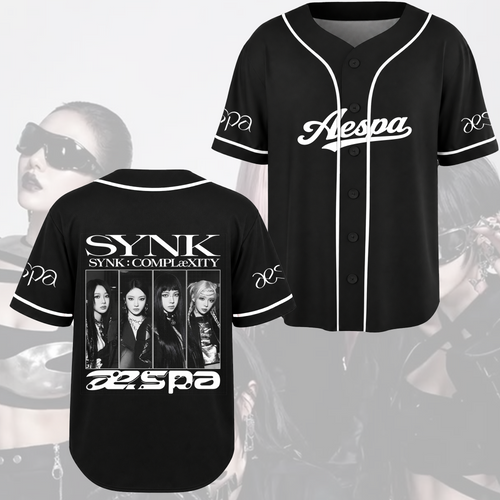 Aespa Synk Complexity Welttournee Vintage Bootleg Baseballtrikot Fan-Geschenke