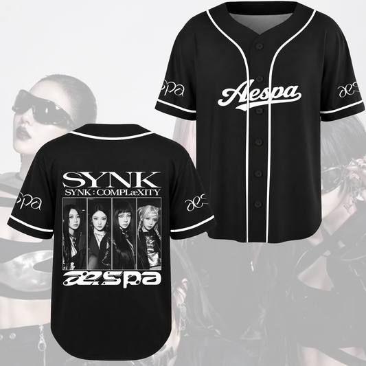 Aespa Synk Complexity World Tour  Vintage Bootleg Baseball Jersey Fan Gifts