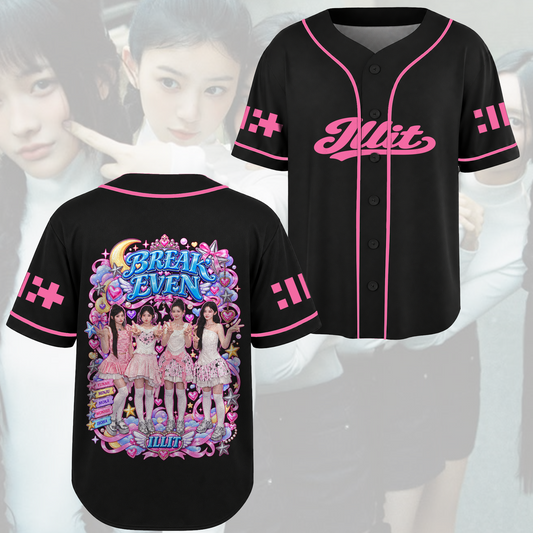Vivid Illit Breakeven Multi Colorfull Baseball Jersey Fanmerch
