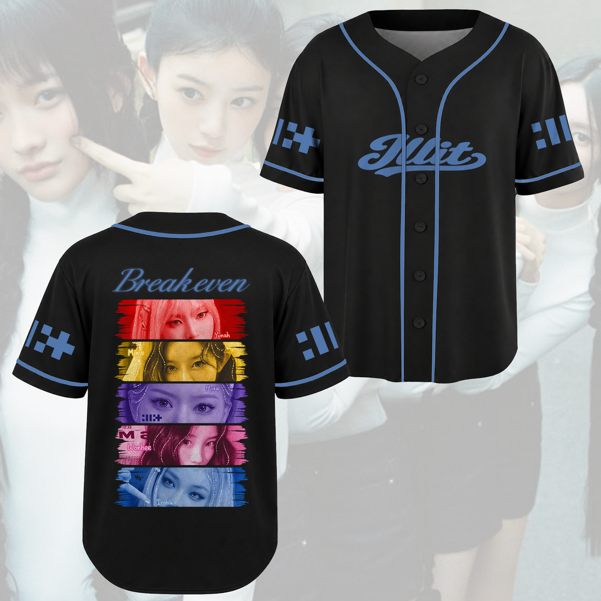 ILLIT I Got Your Back Baseball-Trikot Signatur Retro Merch Geschenk für Fans