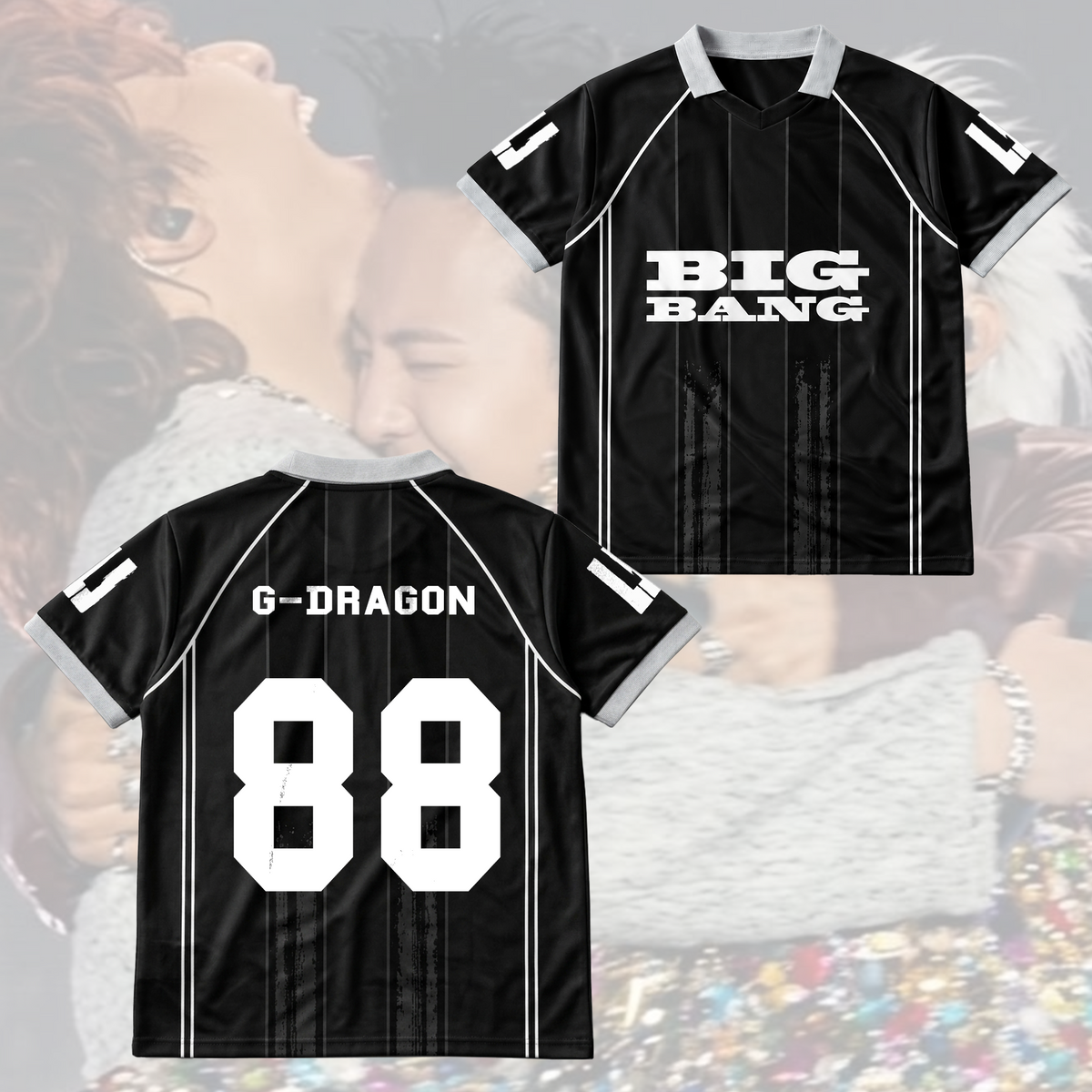 BigBang 20. Jubiläum Baseball-Shirt mit Flügelkragen Streetwear Merch Fan VIP-Geschenke