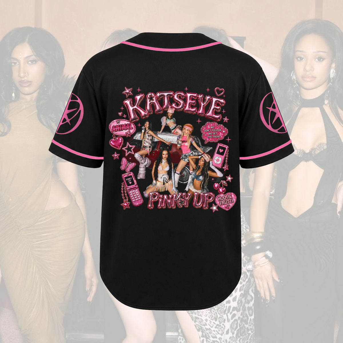 Feral The Wildworld Tour Katseye Y2K Pink Pop Baseballtrikot Geschenk für Fans