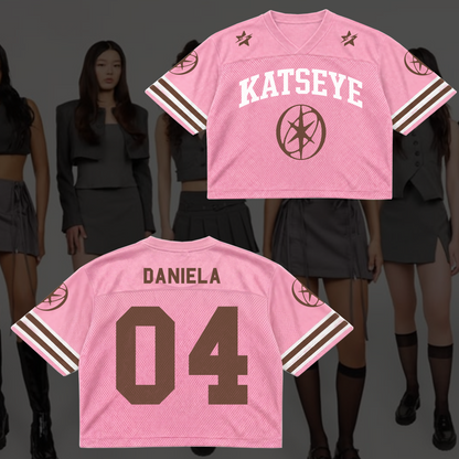 Großartiges KATSEYE Pink Mesh Trikot The Wildworld Tour Geschenk für Fans