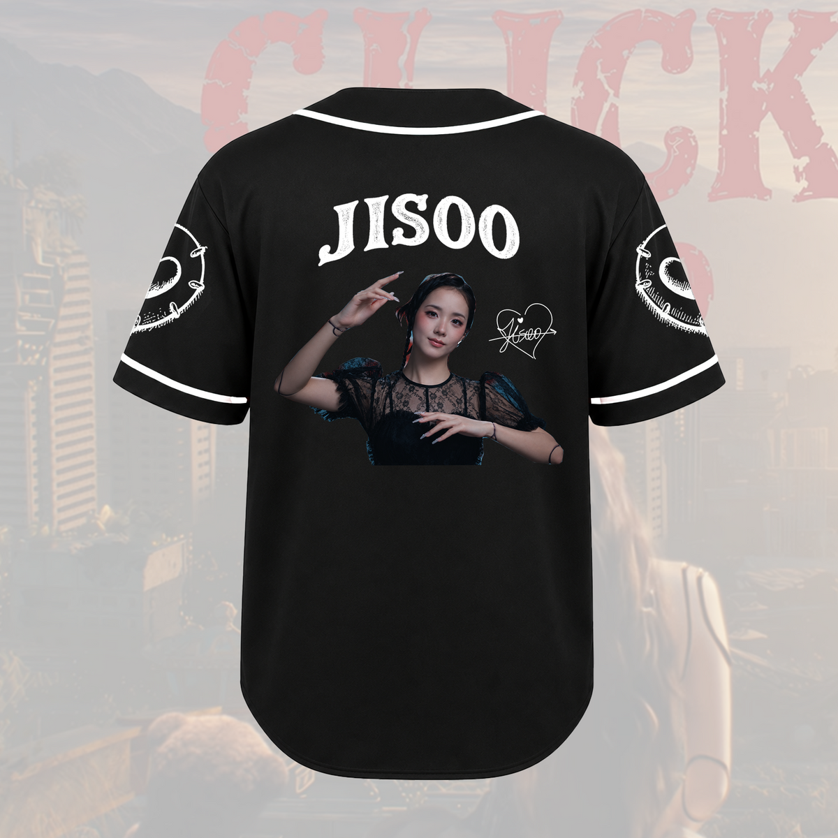 Vintage Jisoo Click Pink Baseballtrikot BLACKPINK Fangeschenke