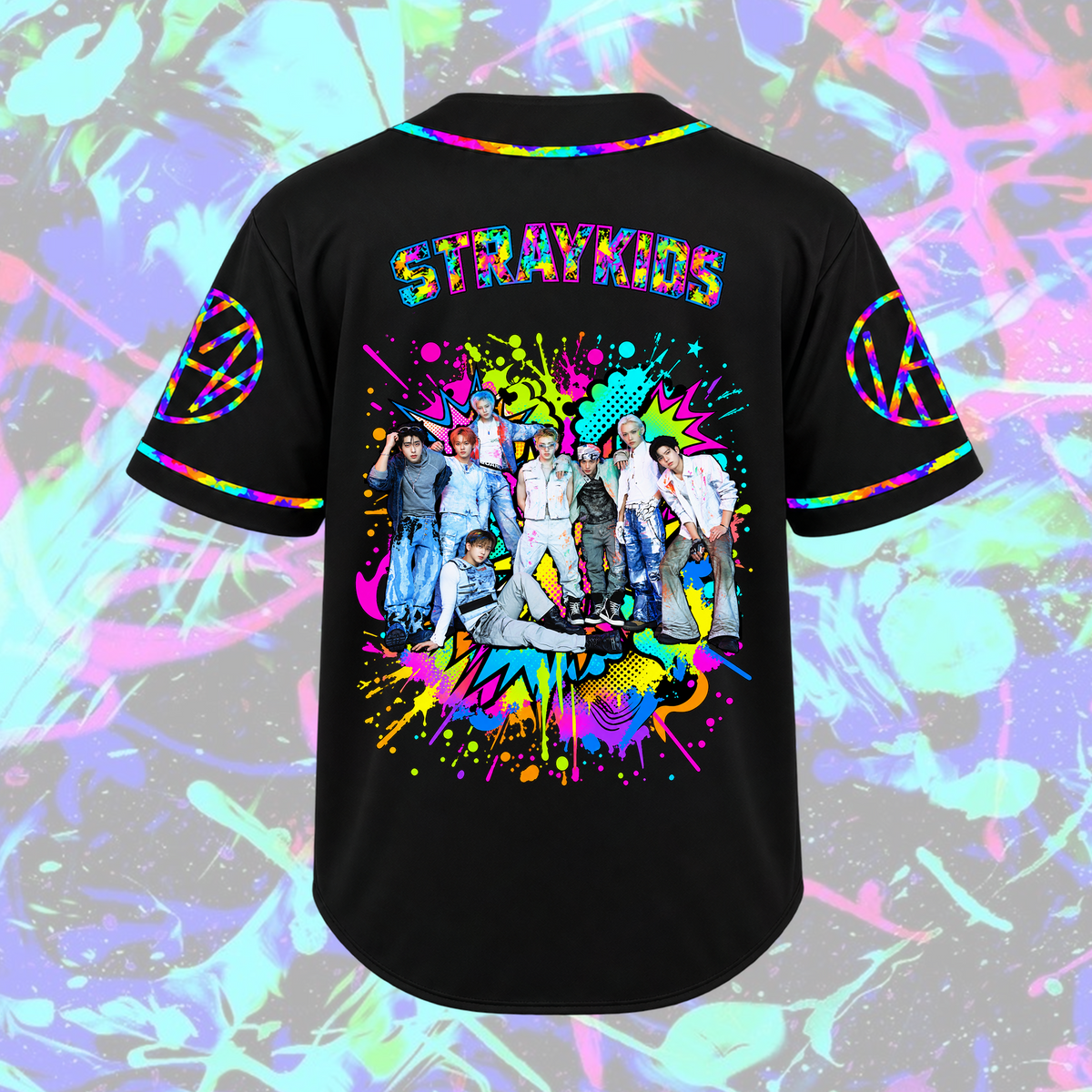 Stray Kids Run It World Tour Baseball-Trikot Edgy Streetwear Geschenk für Fans