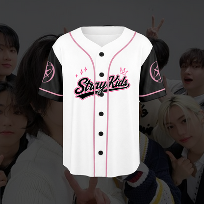 Niedliches Stray Kids Skzoo Baseballtrikot Run It Merchandise Geschenk für Fans