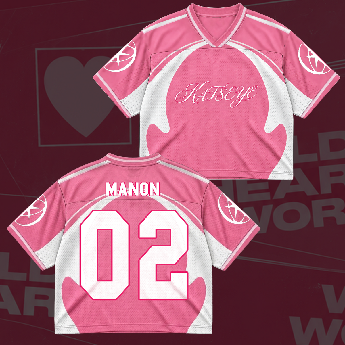 Katseye Pastellrosa The Wildworld Tour Mixed Mesh Trikot Fanmerch