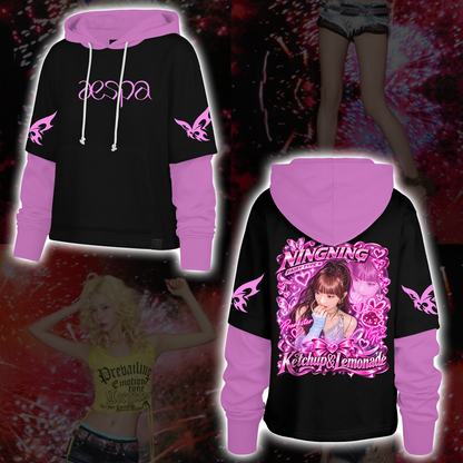 Aespa SYNK Complexity Tour Fairy Style Shortstop Hoodie Geschenk für Fans