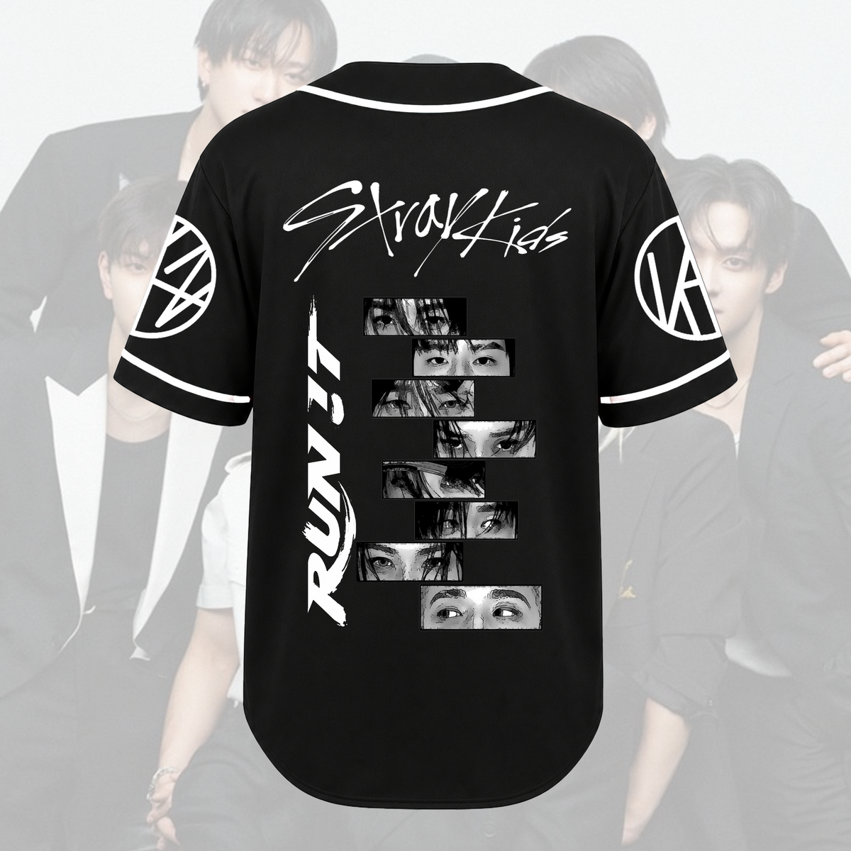 Fierce Gaze Run It World Tour Stray Kids Baseball-Trikot Geschenk für Fans