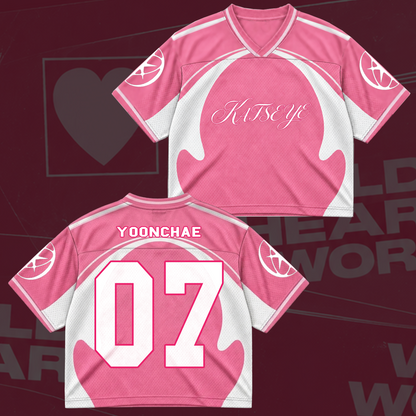 Katseye Pastellrosa The Wildworld Tour Mixed Mesh Trikot Fanmerch