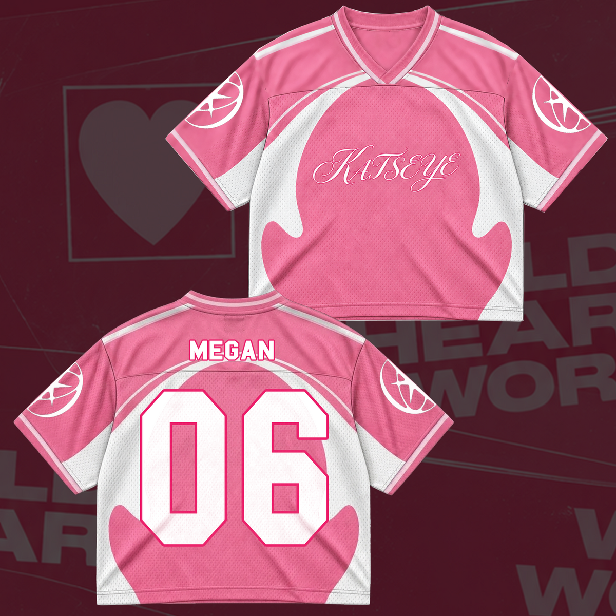 Katseye Pastellrosa The Wildworld Tour Mixed Mesh Trikot Fanmerch