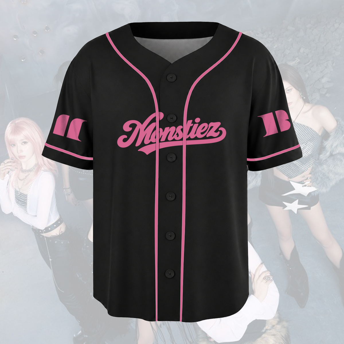 Dramatisches The Choom World Tour Babymonster Pink Pop Baseballtrikot für Monstiez
