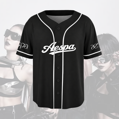 Aespa Synk Complexity Tour Vaporwave Baseballtrikot Geschenk für Fans