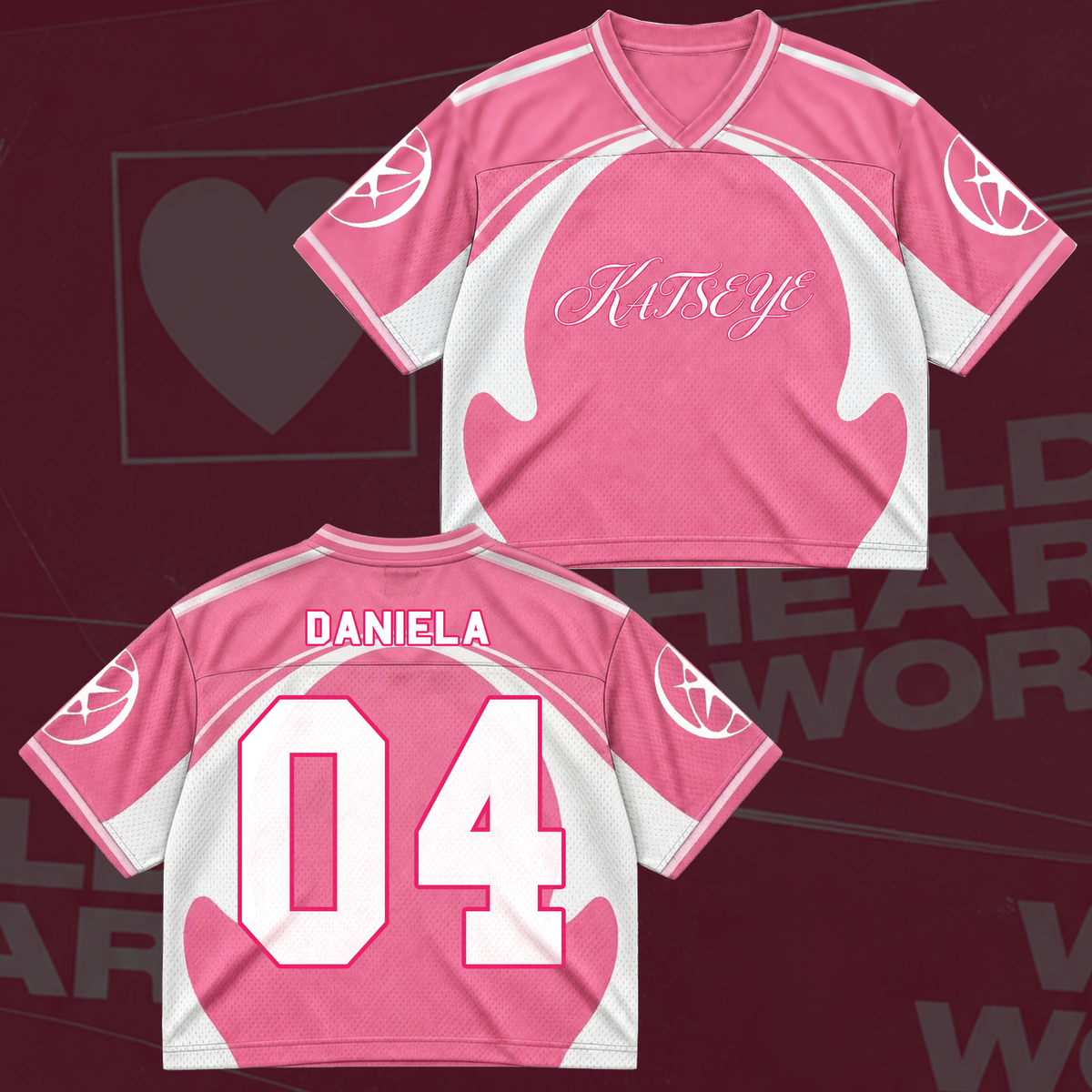 Katseye Pastellrosa The Wildworld Tour Mixed Mesh Trikot Fanmerch