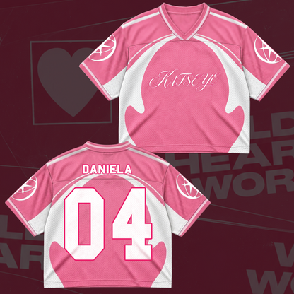 Katseye Pastellrosa The Wildworld Tour Mixed Mesh Trikot Fanmerch