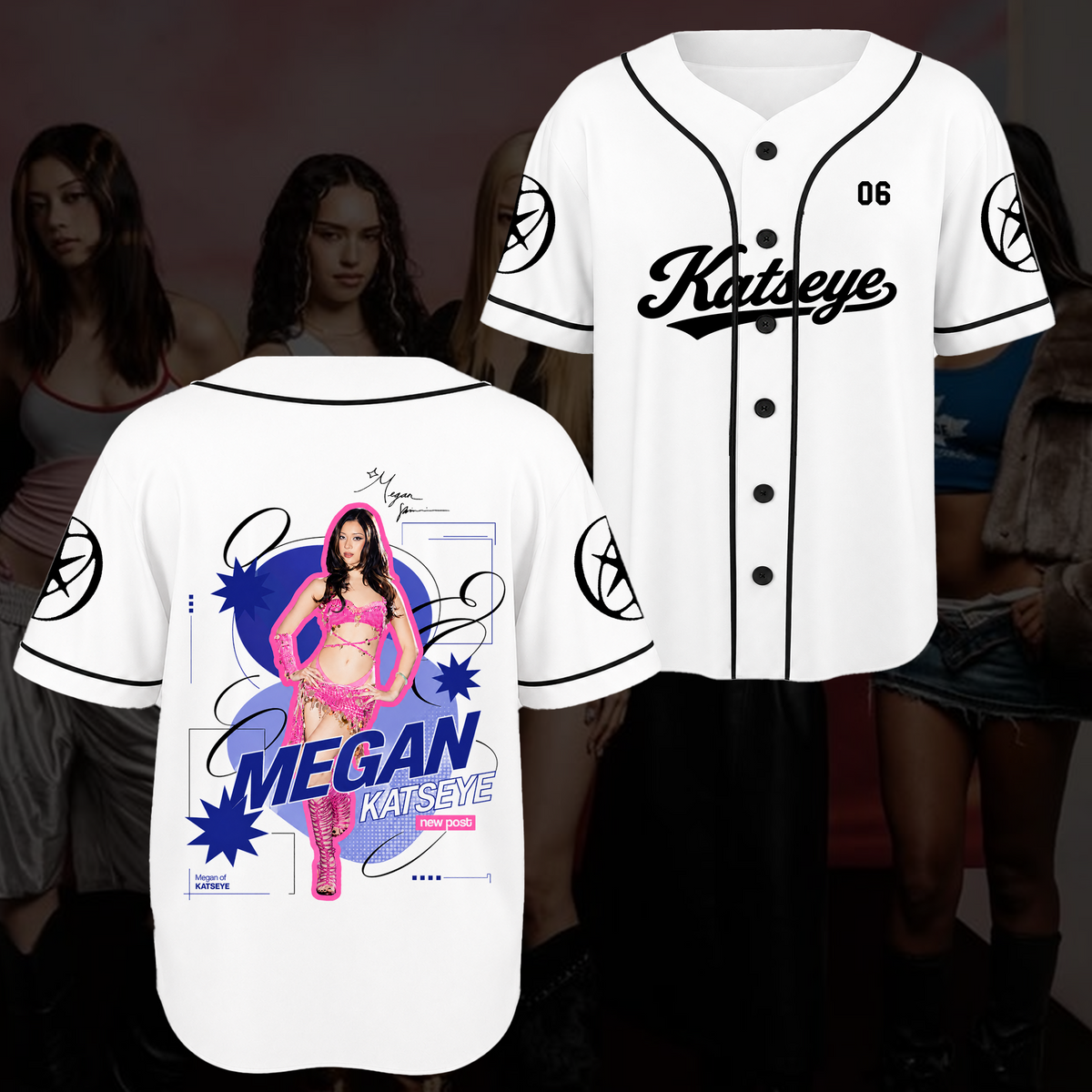 KATSEYE Fashion-Baseballtrikot The Wildworld Tour Top-Geschenk für EYEKONs