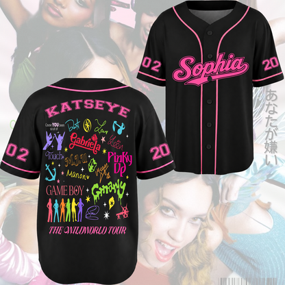 Pinky Up Katseye The Wildworld Trackliste Tour Baseball-Trikot