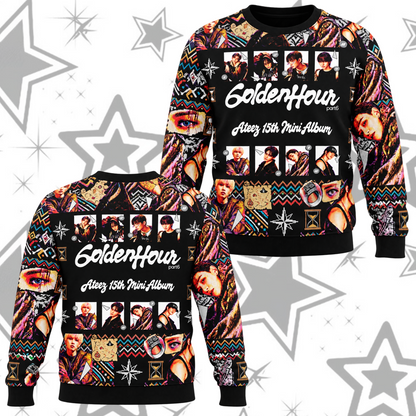 Dramatic Golden Hour Part 6 ATEEZ 15th Mini Album Ugly Sweater For Atiny