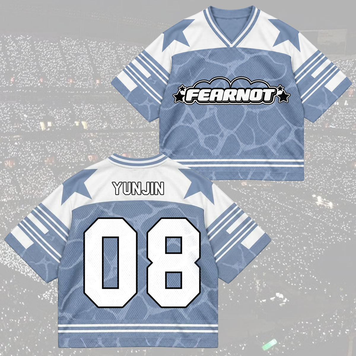 LE SSERAFIM Made My Night Tour Petrolfarbenes/Pinkes Mixed-Mesh-Trikot Fan-Geschenke