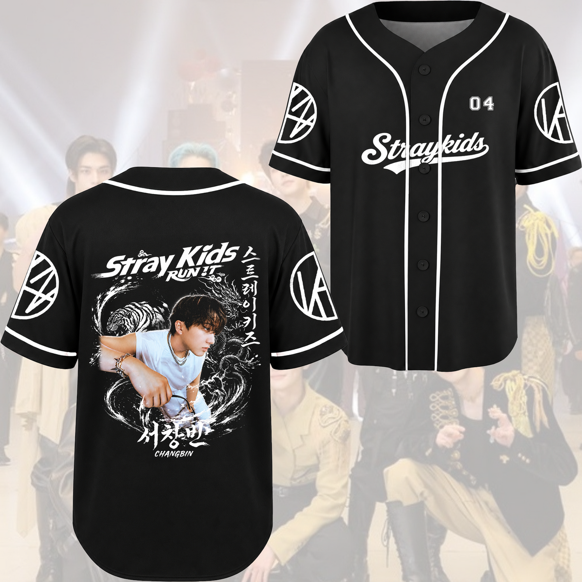 Stray Kids Run It World Tour Rebel Orient Streetwear Baseballtrikot Geschenk für Fans