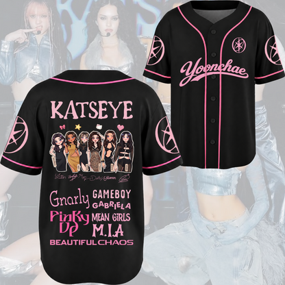 Pinky Katseye The Wildworld Tour Baseballtrikot Fan-Edition