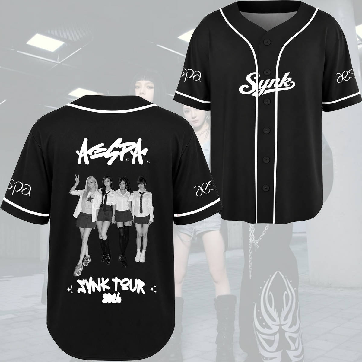 Hübsches Aespa Synk Tour 2026 Uniform Baseballtrikot Geschenk für Mys