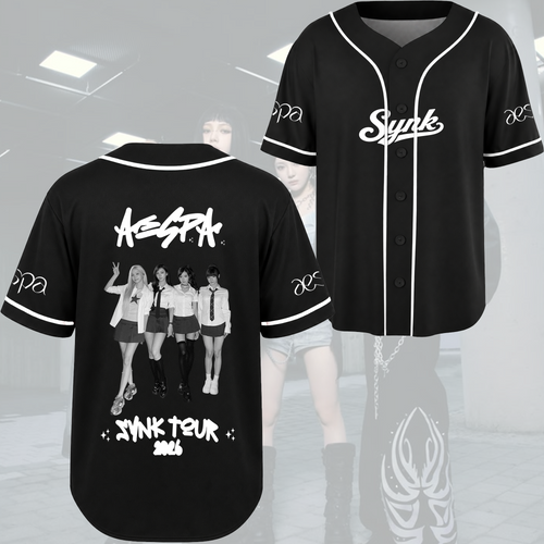 Hübsches Aespa Synk Tour 2026 Uniform Baseballtrikot Geschenk für Mys
