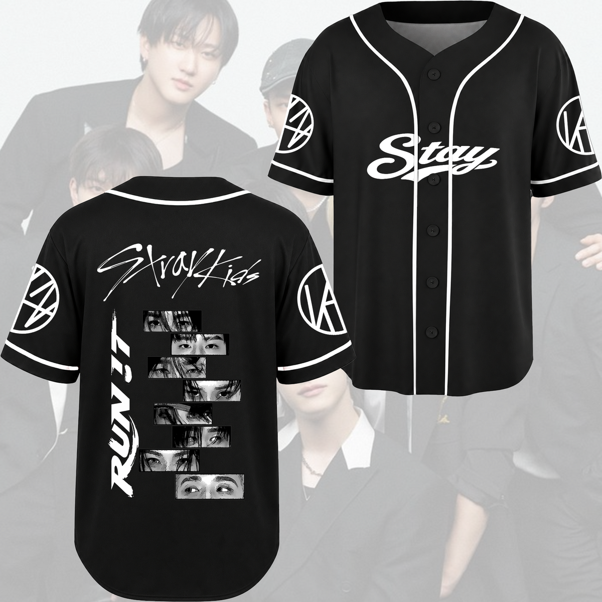 Fierce Gaze Run It World Tour Stray Kids Baseball-Trikot Geschenk für Fans