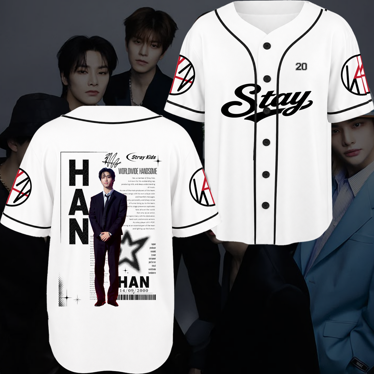 Stray Kids Stay Chronicles Baseballtrikot Geschenk für Fans