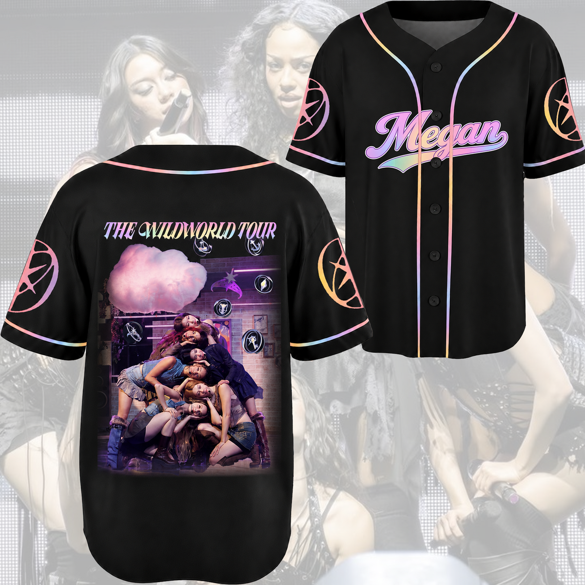 Glow Katseye The Wildworld Tour 2026 Baseball-Trikot Fan-Edition