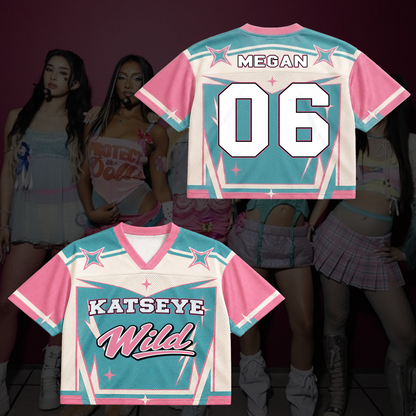 Pastel KATSEYE The Wildworld Tour Mixed-Mesh-Trikot, cooles Geschenk für Fans