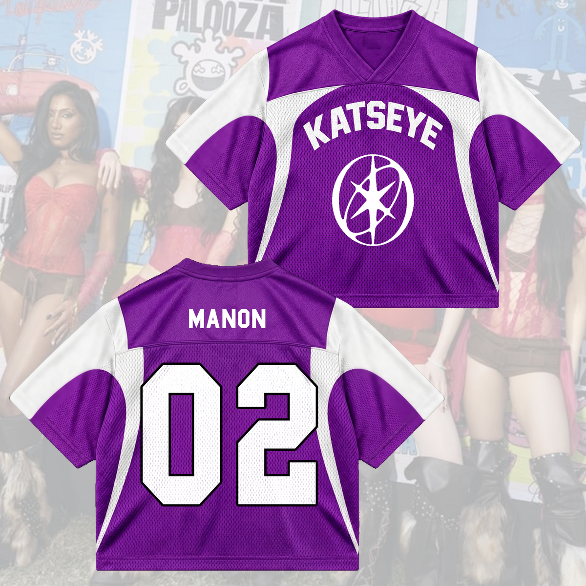 KATSEYE Wild Tour Sporty Purple Mixed Mesh Jersey für EYEKONS